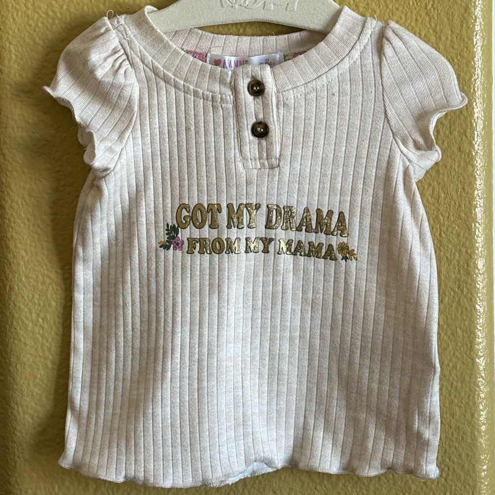 Nannette 0-3 months girls shirt - “Got my drama from my mama”